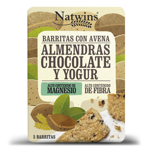 NATWINS BARRITAS CON ALMENDRAS,CHOCOLATE Y YOGURT 50GR CAJA DE 21 UNIS